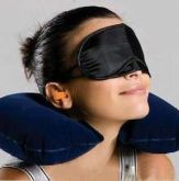 Kit Viagem - Travesseiro Inflável + Máscara e Protetor