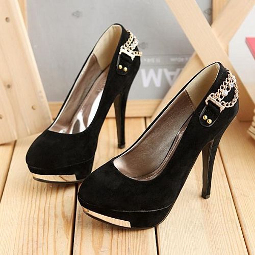 Sapato Peep Toe Vogue Elegante Preto