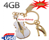 Pendrive Violino Dourado 4GB